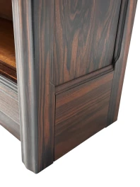 Art Deco Open Bookcase, Macassar Ebony with Oak Shelves, 1920s Design